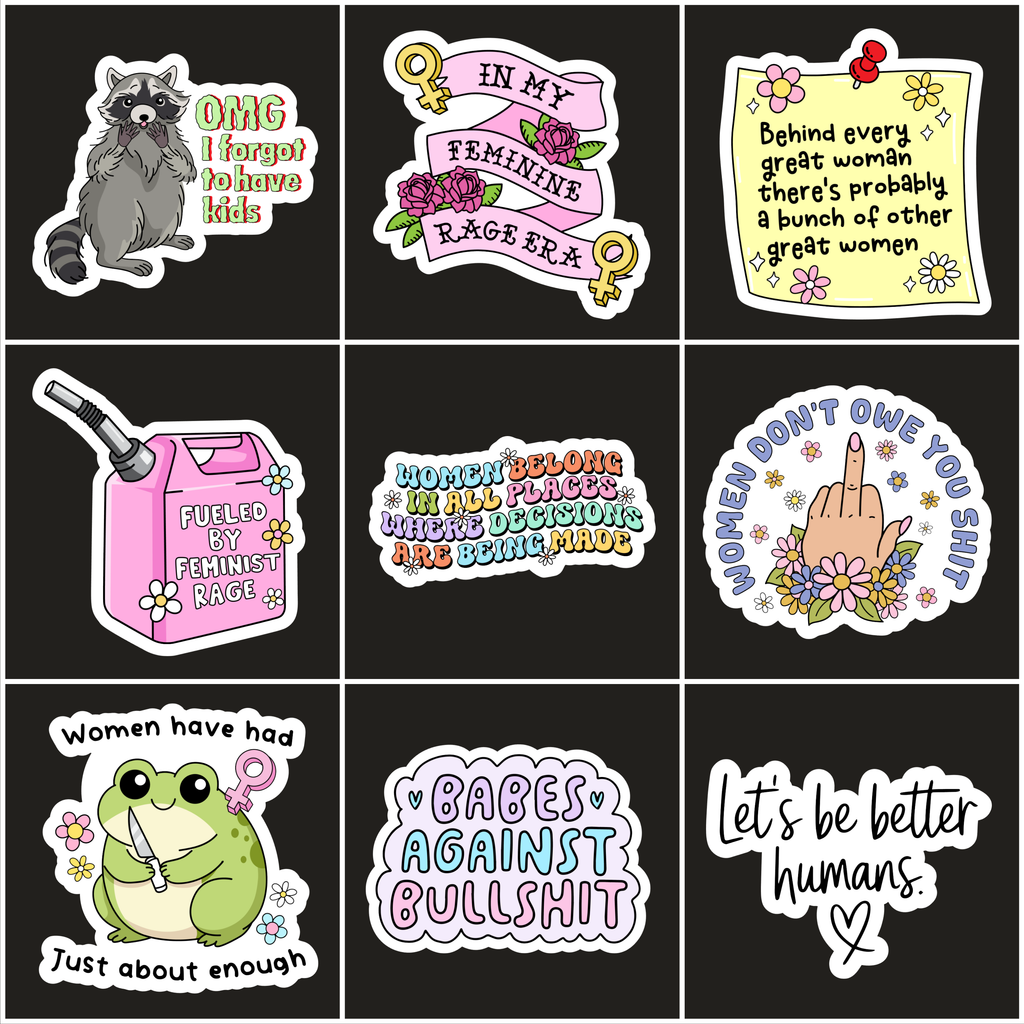 Girlhood Humor + Feminist Rage Stickers