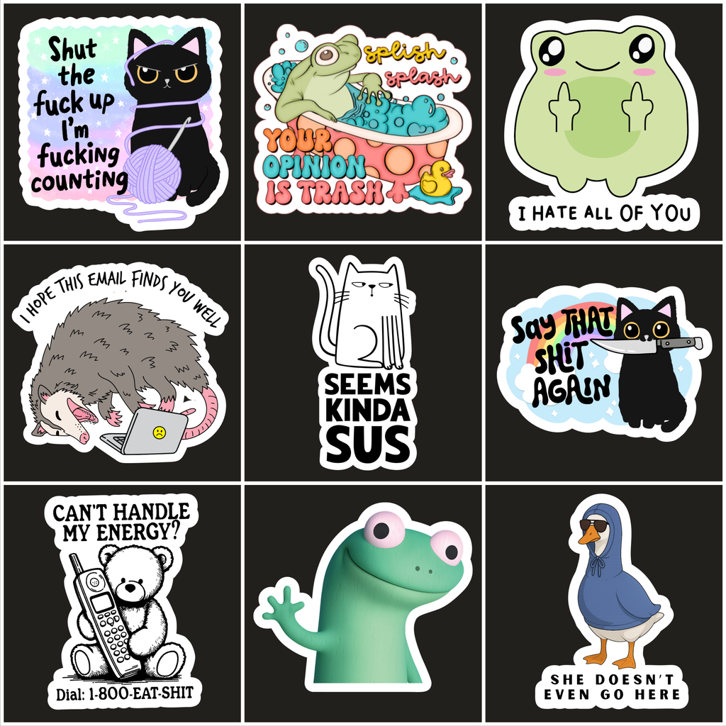 Slightly Unhinged Animal Stickers