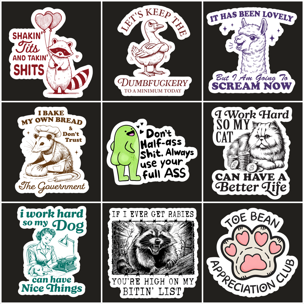 Slightly Unhinged Animal Stickers