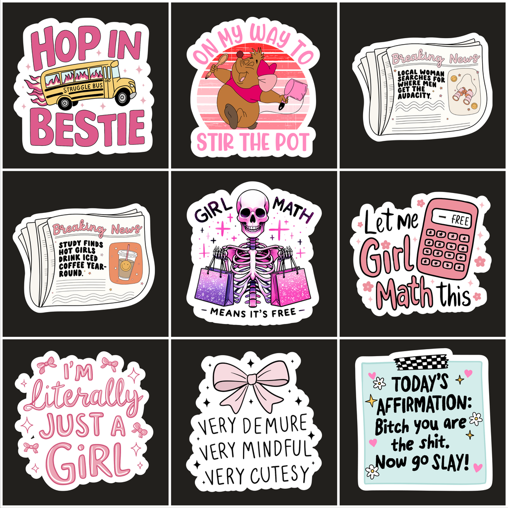 Girlhood Humor + Feminist Rage Stickers