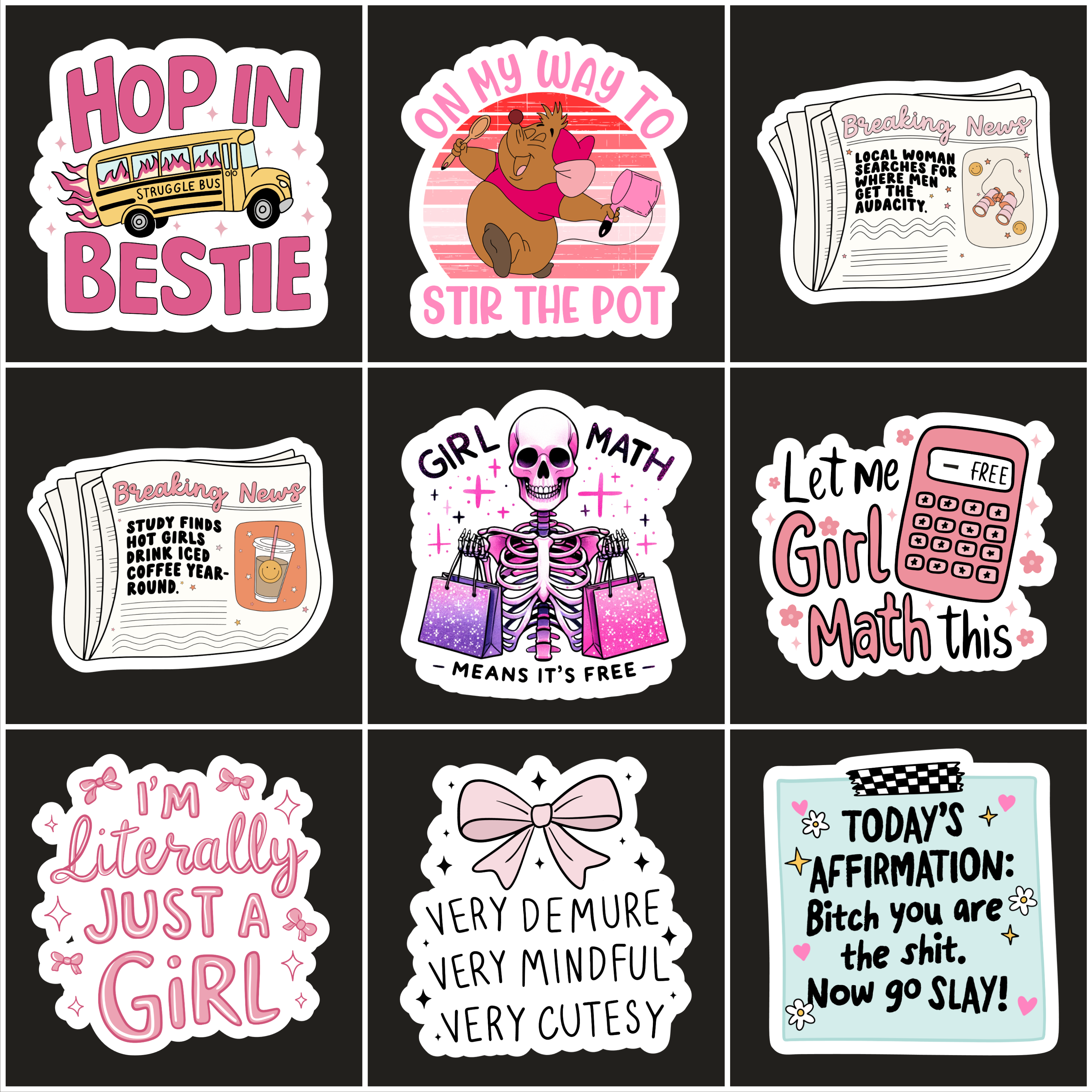 Girlhood Humor + Feminist Rage Stickers