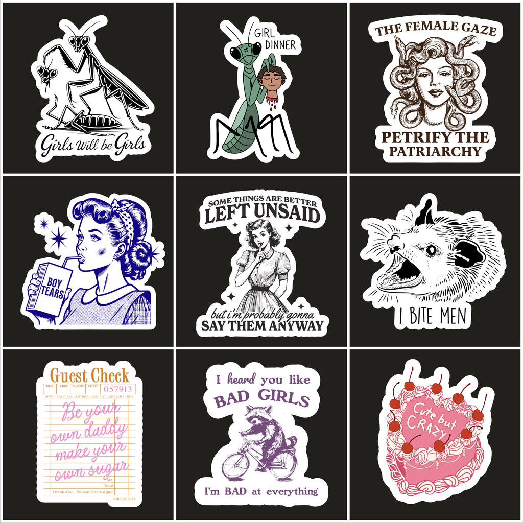 Girlhood Humor + Feminist Rage Stickers