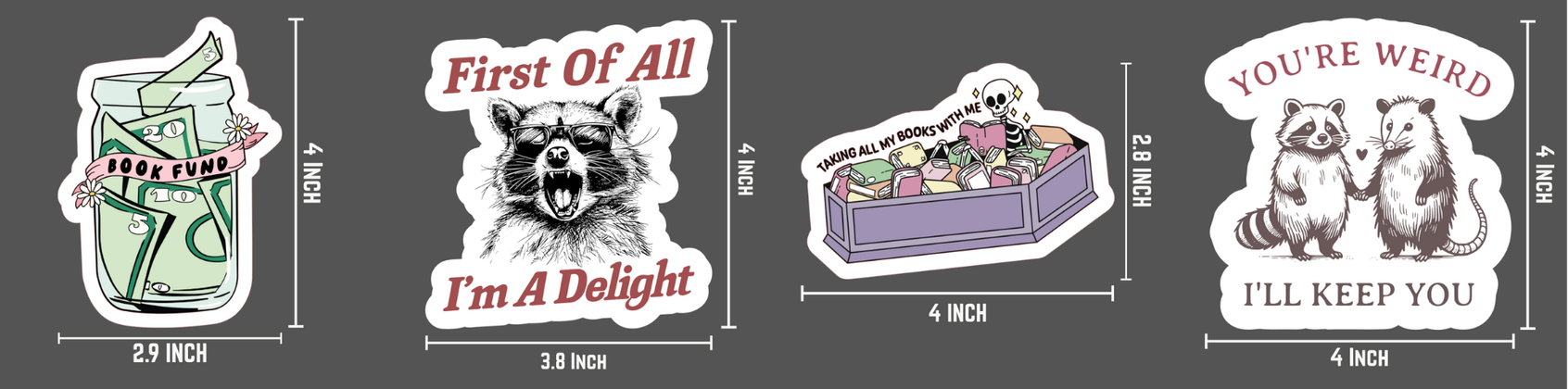 Slightly Unhinged Animal Stickers